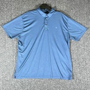 Ariat Tek‎ Blue Striped Golf Polo Shirt Short Sleeve Mens 2XL